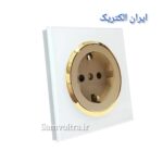 پریز برق ارتدار اسپادانا سفید طلایی با میانی بژ (ایران الکتریک)10 عددی