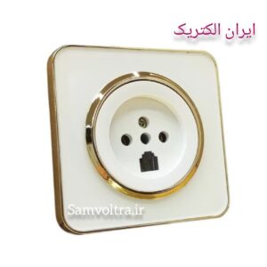 تلفن دوکاره اسپیناس طلایی زه سفید با میانی سفید(ایران الکتریک)